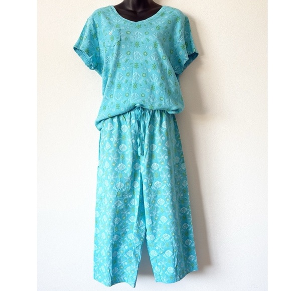 Fresh Produce 2 Pieces Set XL Blue Patterned Women's Set - Picture 3 of 11